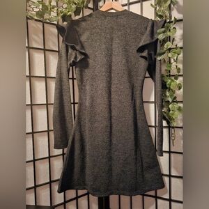 NWT Free Generation Charcoal Gray Flounce Dress Size Small